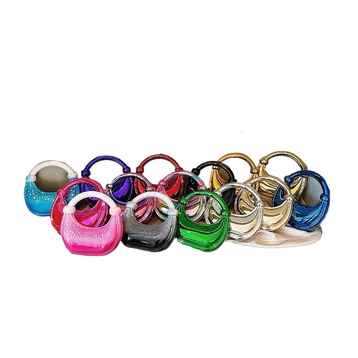 new style Double Knot Bent Moon Gold And Silver Ornament Home Decoration Handbag Makeup Acrylic Bag