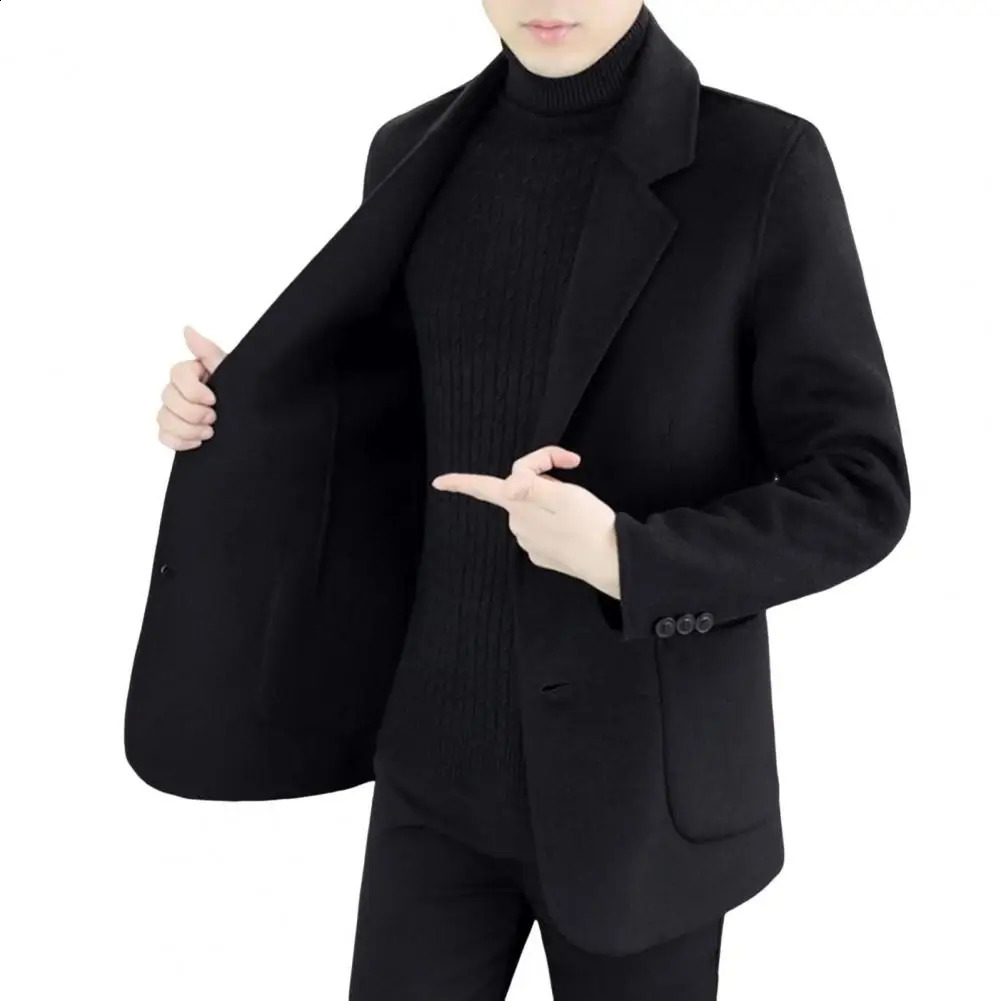 Mens Suit Jacket Wool Coats Elegant Man Twobutton Lapel Pockets Classic Single Breasted 250115