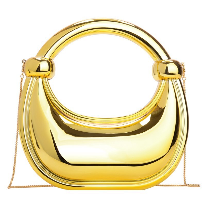 new style Double Knot Bent Moon Gold And Silver Ornament Home Decoration Handbag Makeup Acrylic Bag