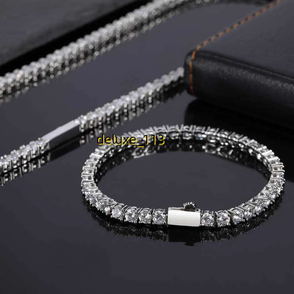 3/4/5mm 7/8inches Iced Out CZ Tennis Bracelet Hiphop 1Row Bracelets for Men Women