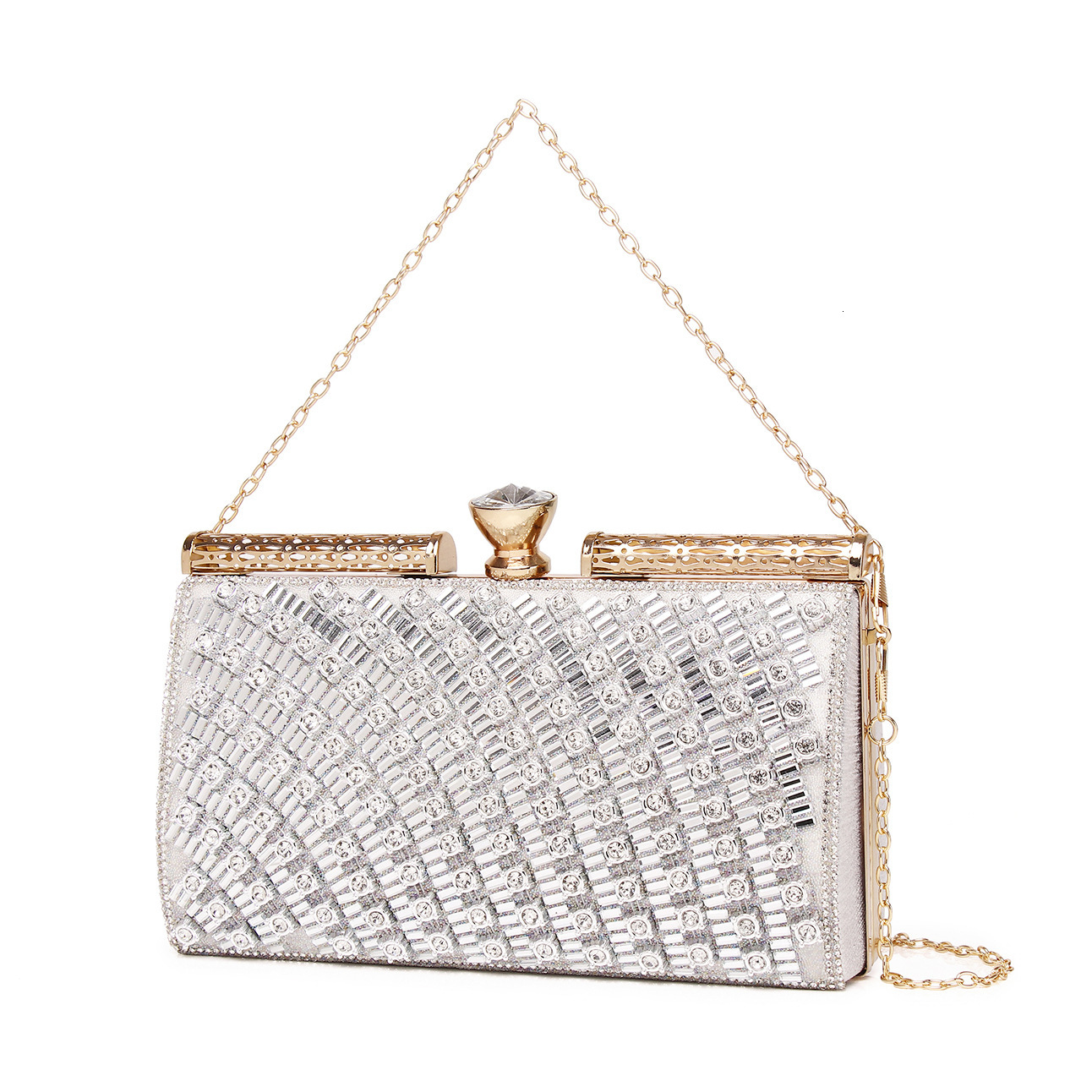 New Diamond Studded Women's Banquet Wedding Handheld Evening Dress Bag For Purses