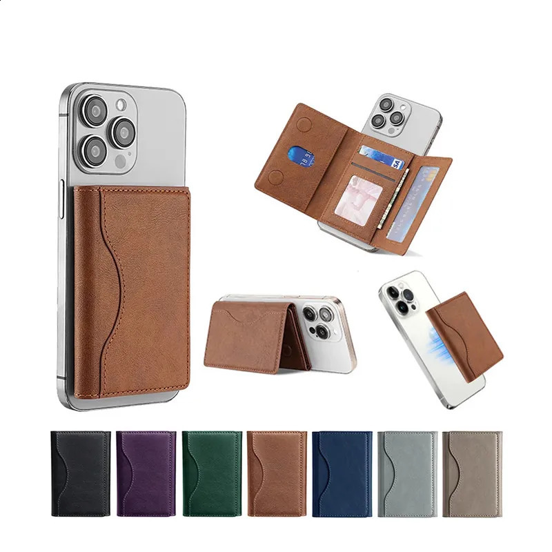 Magnetic Folding Wallet Card Holder PU Leather Case for Magsafe IPhone 14 13 15 Pro Max 12 Plus I Phone I15 Macsafe Stand Cover 250120