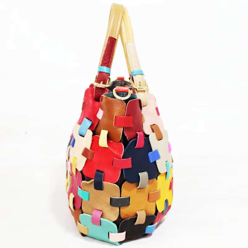 Ladybag Handbag Factory Leather Portable Messenger Bag Splicing