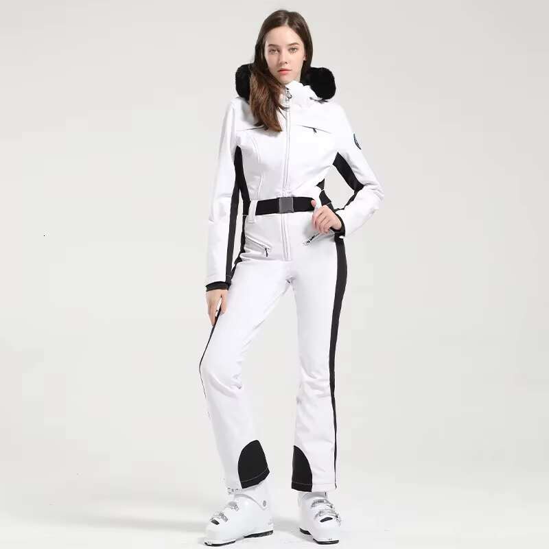 Women's Wear Winter One-Piece Suit Thickened Thermal Overalls Snowboard Jacket Jumpsuits Slim Fitting Ski Set Wind Proof Waterproof