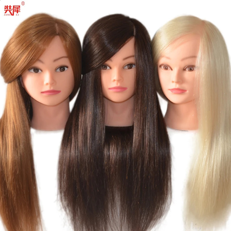 Mannequin Head for Hairstyles Human Hair And Synthetic Mixing Professional Styling Head Doll Curl Iron Straighten Training 250114