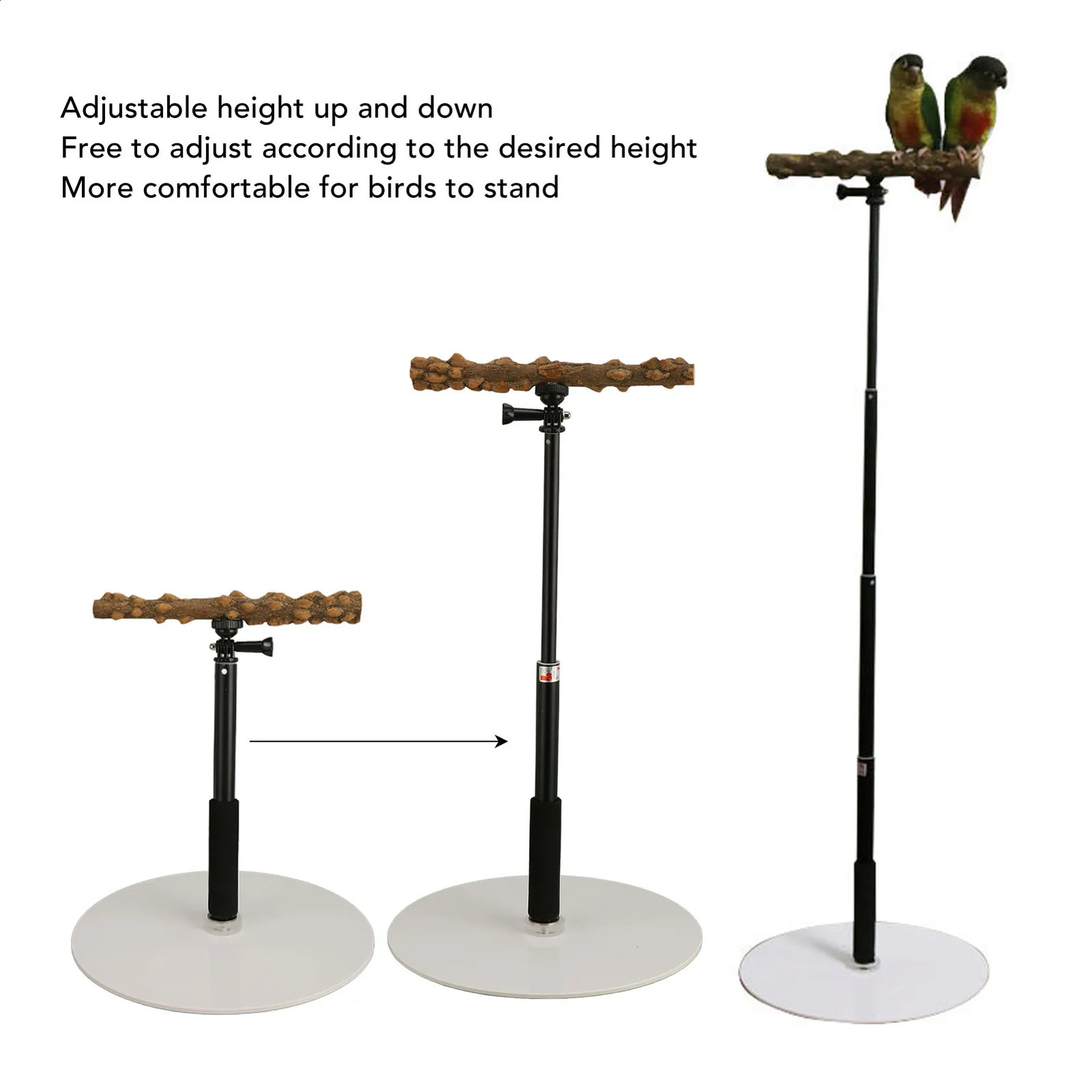 Adjustable Bird Perch Adjustable Bird Perch Portable Detachable Parrot Play Stand for Indoor Outdoor Traveling Parrot Play Stand 250121