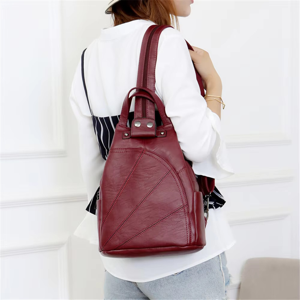 Casual Women Backpack High Quality Youth Leather Female Double Shoulder Bag Designer Brand School Bags For Teenage Girls Mochila