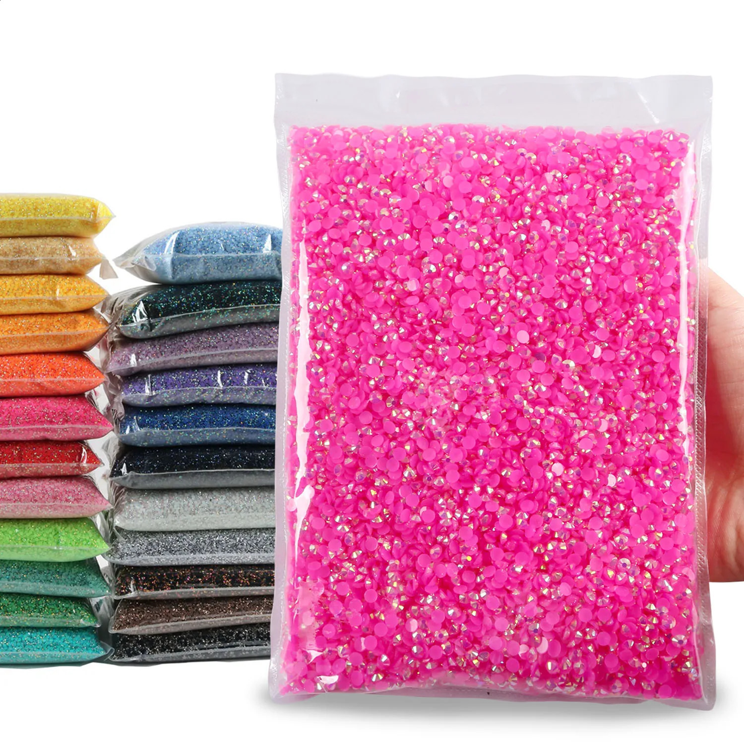 Big Pack Wholesale Resin Rhinestones Bulk FlatBack Jelly Rhinestone For DIY Craft Tumbler Crystals Glitters Stone For Nail Deco 250122