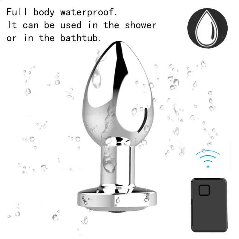 Multi Frequency Metal Anal Plug Vibrator Wireless Remote Control Massage Anal Adult Masturbator For Female Male 250108