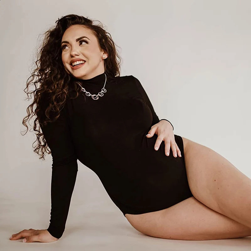 Maternity Bodysuit Pregnant Long Sleeve Stretchy Sexy Tight Bodycon Womens Pography Clothing Large Size 250114z