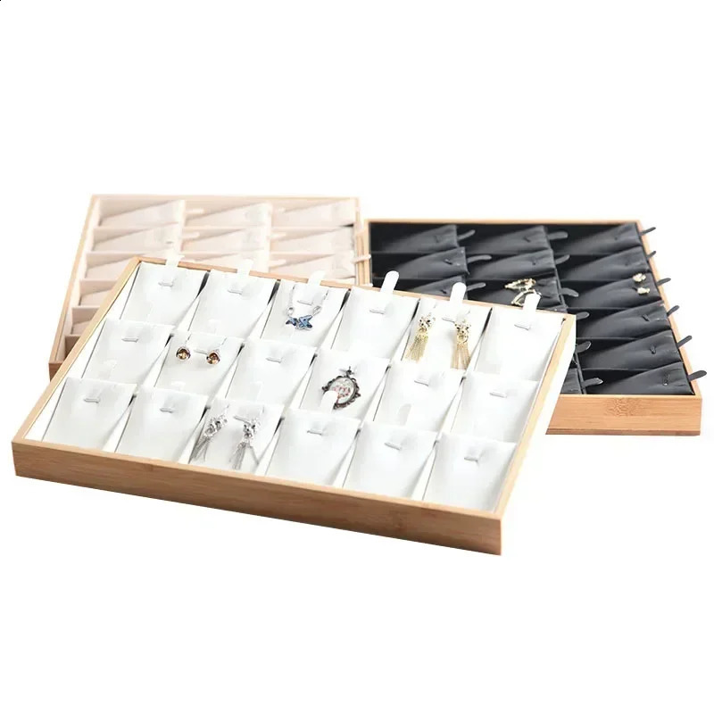 Bamboo and Wood Jewelry Plate Necklace Pendant Display Plate Bracelet Jade Jewelry Storage Box Jewelry Rack 250117