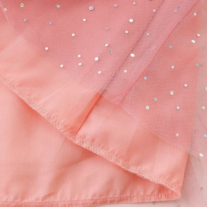 Childrens Girl Dress Spring Autumn Long Sleeved Mesh Kids Cartoon Embroidered Casual Princess Toddler 250117