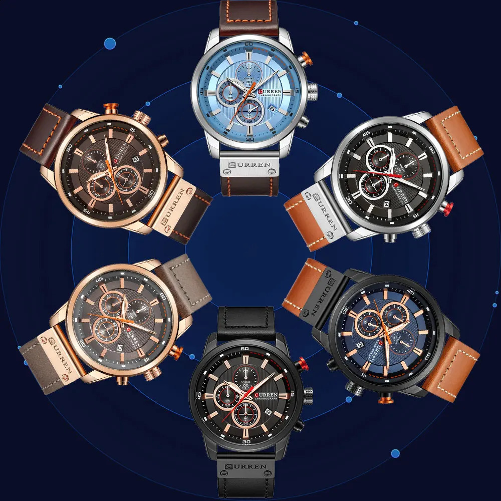 CURREN Fashion Date Quartz Men Watches Top y Male Clock Chronograph Sport Mens Wrist Watch Hodinky Relogio Masculino 250118