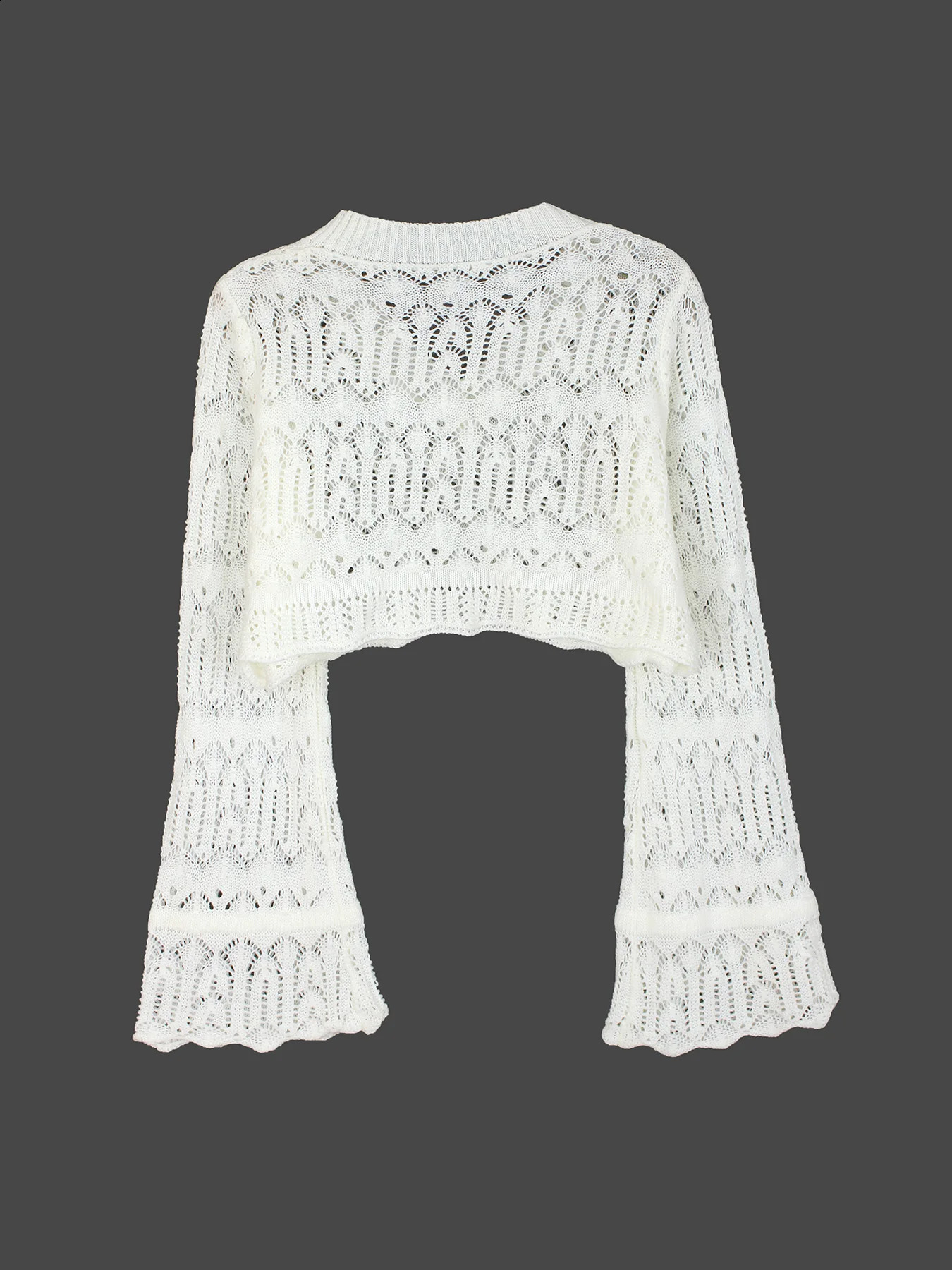 Sweater Vneck long sleeved short street beach vacation for spring and summer 250122