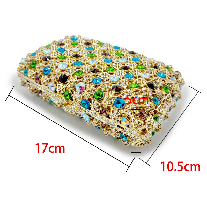 Ladies' Handmade Diamond Studded Dinner Bag, Metal Crystal Glass Handbag, Wedding Banquet Bag