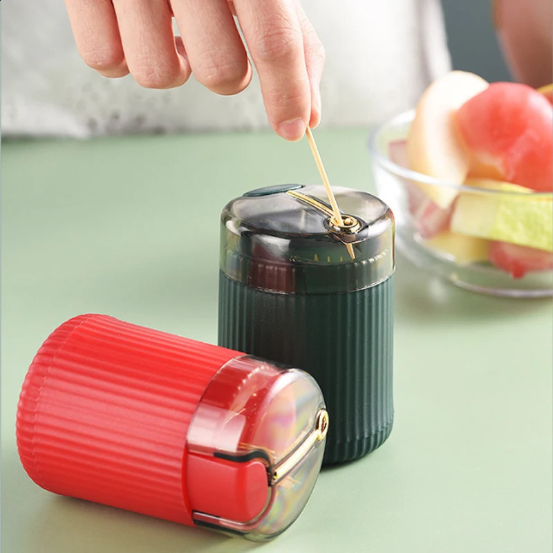 Simple Toothpick Box Toothpick Dispenser Ceative Push Automatic Eject Toothpick Jar Holder Household Toothpick Holder Container 250115
