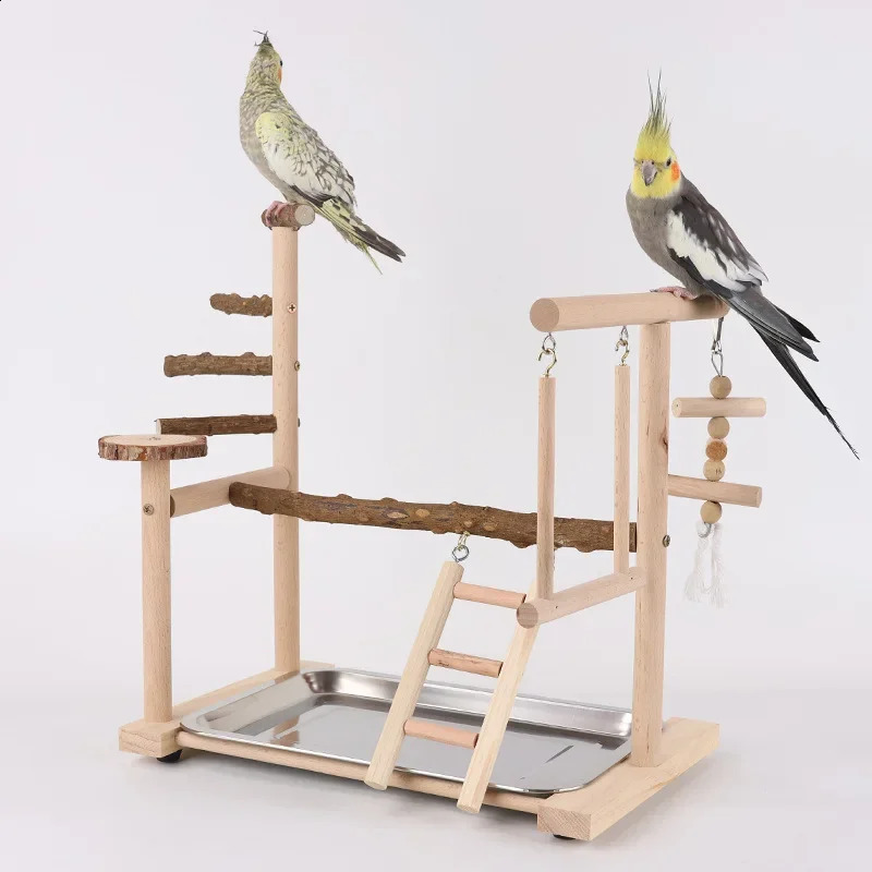 Pepper Wood Parrot Stand Bird Swing Toy Game Field Interactive Training Frame Bird Shelf Standing Stick Bird Playground Ladder 250121
