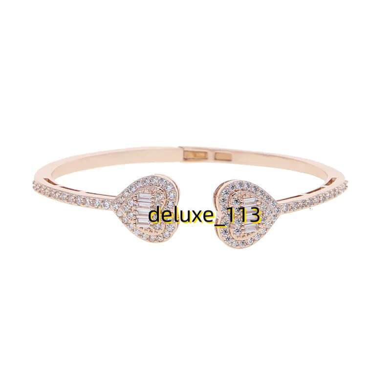 Free Shipping Heart Love Shape Adjustable Bangle Bracelet Women Men Hip Hop Iced Out Bg Cubic Moissanite Couple Jewelry Gift