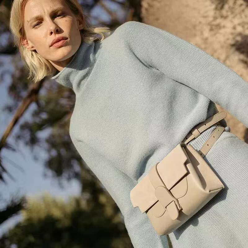 Genuine Leather Waist Bag Fashion Clutch Handbags Women's High Quality Cowhide Retro Style Chest Crossbody Shoulder Bags