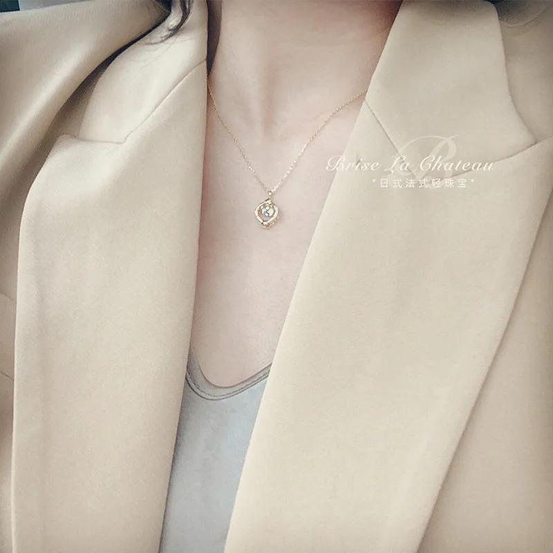 ITSMOS Dancing Star Hollow Smart Zircon Necklace s925 Sterling Silver 14k gold-Plated Korean pendant necklace for women Gift 250117