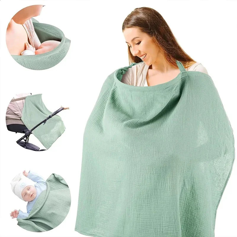 Breathable Maternity Covers Up Baby Feeding Nursing Shawl Mother Breastfeeding Cover Lactation Privacy Apron Stroller Blanket 250117