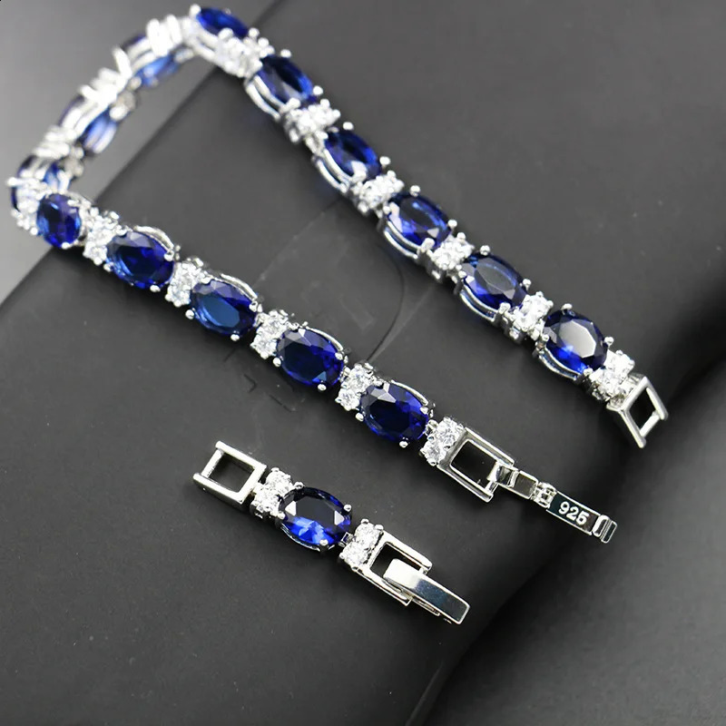 Cellacity Sapphire Bracelet for Women Geometry Silver 925 Jewelry Delicate Gemstones High Quality Fine Jewelry Anniversary Gifts 250121