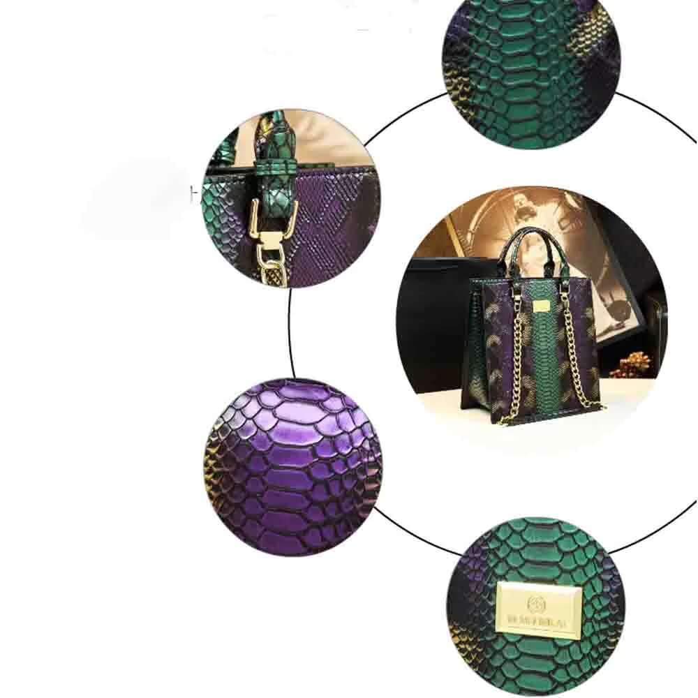 Fashion Noble Women Handbag High Grade Snake Skin Pattern Summer Tote Bag Chic Ladies Crossbody Shoulder Purses 2023 New