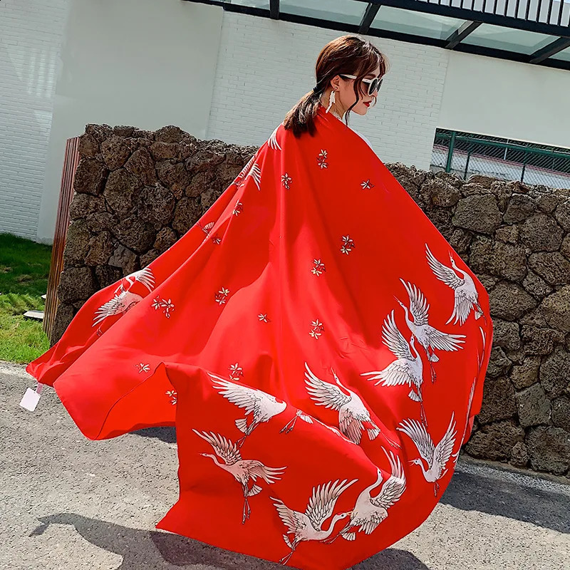 140x180cm Celebrity With The Same Cover-Ups Women Large Beach Dress Bikini Bathing Swimwear Sunburn Protection Sarong Wrap Scarf 250120