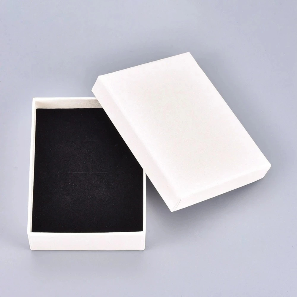 Cardboard Jewelry Box Gift Cardboard Boxes for Ring Necklace Earring Jewelry Gifts Packaging with Black Sponge Inside 18pc/24pc 250117