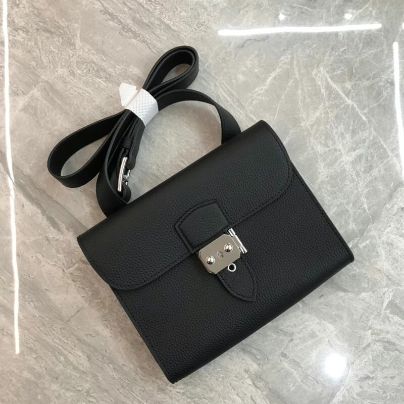 Bag 2025 New Messenger Fashionable Casual One Shoulder Diagonal Straddle Handheld Lock Buckle Small Square Litchi Pattern Head Layer Cowhide Bag