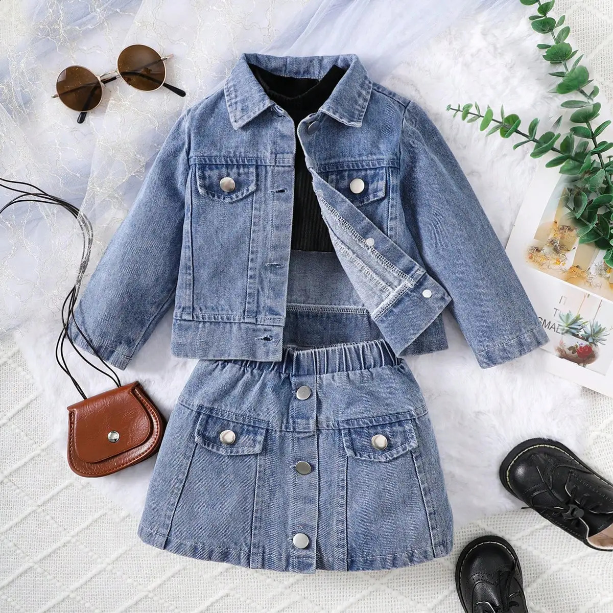 Baby Summer Comfortable Denim Casual Three Piece Set 250117