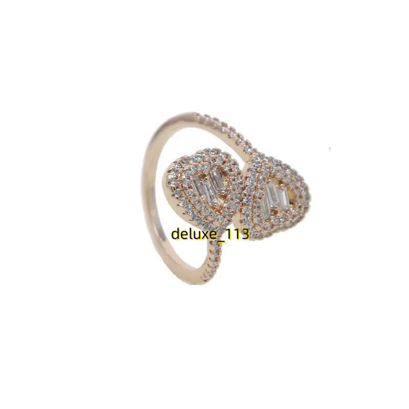 Tiny band adjsut finger heart ring with full cubic Moissanite paved new styles women lady wedding rings jewelry plated gold sier rose color
