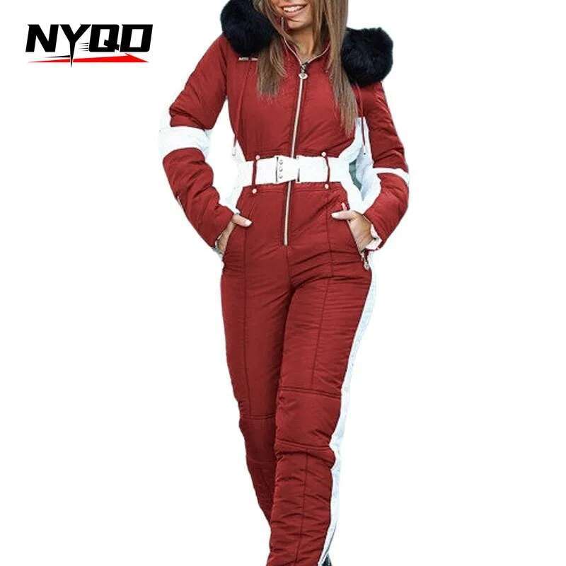 Women's Wear Women's Wear Women One Piece Ski Suit Winter Snowboard Jumpsuit Waterproof Windproof Thicken Hooded Outdoor Sport Wear For Moun