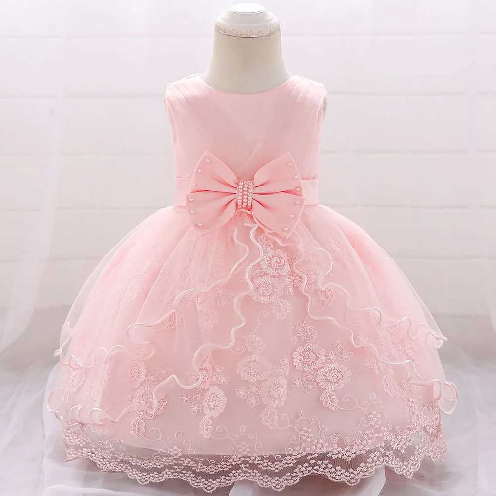 Pink White Baby Girl Dress 1st Birthday Dress For Christmas Kids Clothes Child Christening Princess Evening Clothing Dresses X250203
