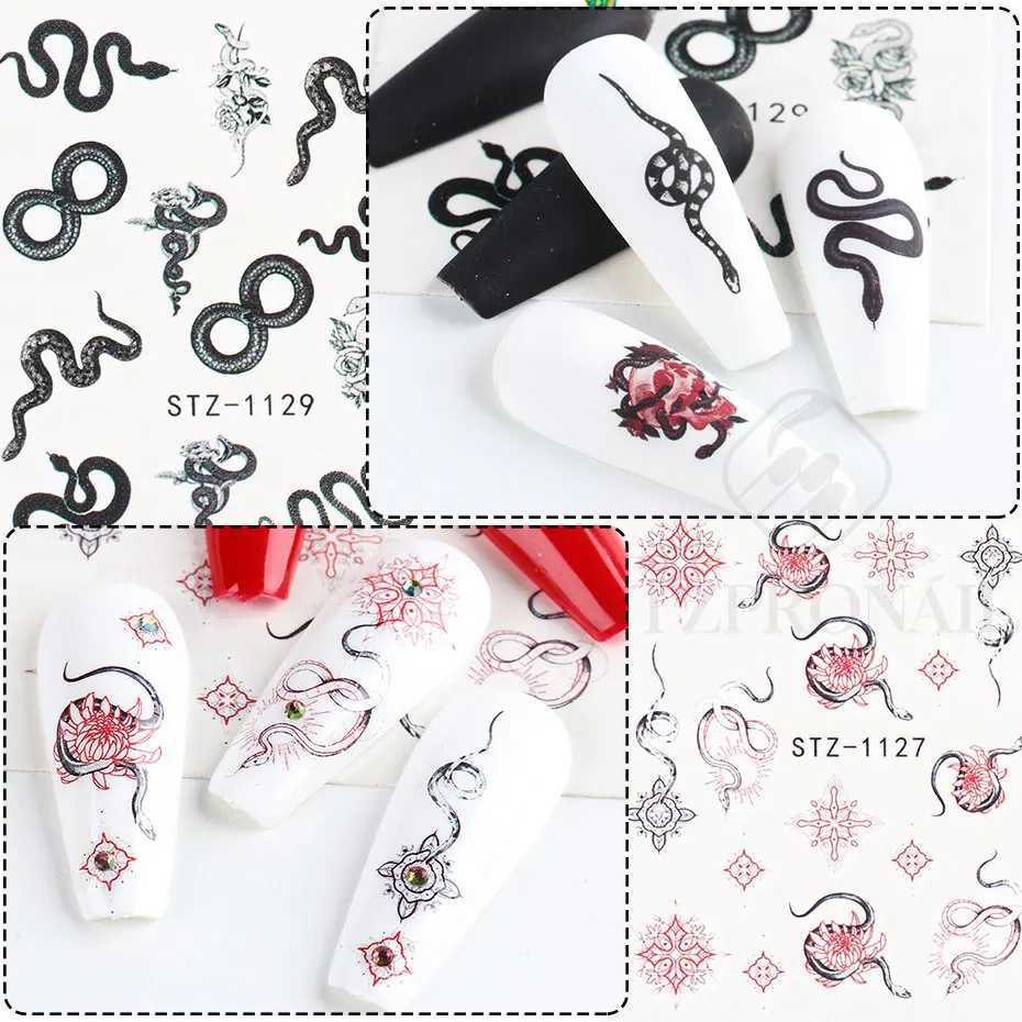 Chinese Dragon Nail Water Transfer Sticker Snake Chinese Characters Myth Slider New Year Nail Slider Decoration SLSTZ1114-1137-1XJ250120