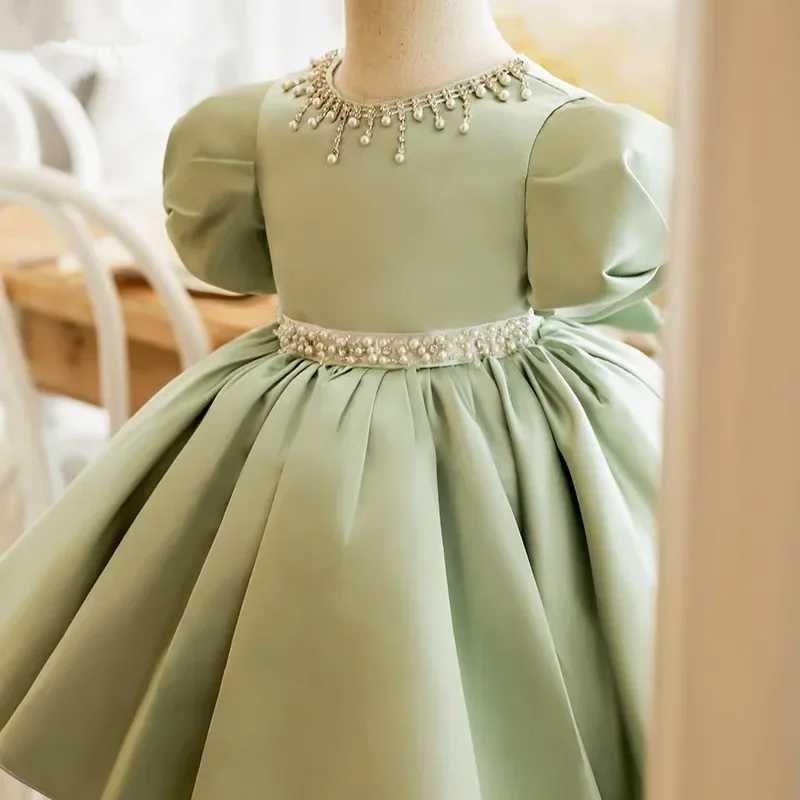 Baby Girls Tutu Gown Beads Baptism Christening 1st Birthday Infant Dresses Beaded Tulle Party Prom Toddler Girl Party Dresses X250203