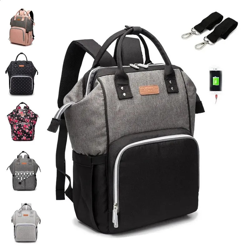 USB Waterproof Charger Diaper Backpack Bag Maternity Nursing Universal Large Woman Travel Baby Organizer Stroller Bags 250117