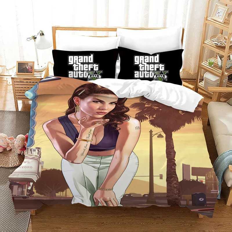 Game GTA V Bedding Set Cartoon Duvet Covers case 5 Comforter Bedding Sets Bed Linens Bedclothes(No Sheet) X250203