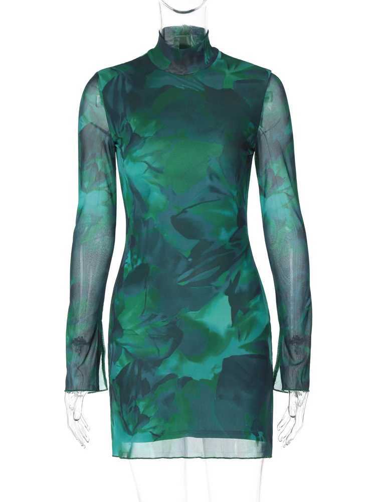 Hth Women 2024 Spring Autumn Long Sve Party Club Streetwear Bodycon Mesh Short Mini Dress Wholesale Items For BusinessXJ250115