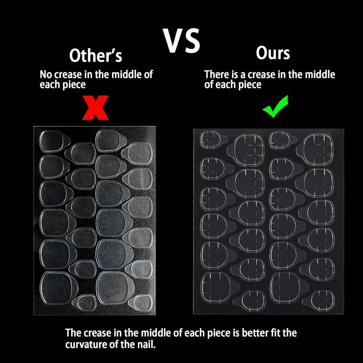 10 Sheets Nail Stickers Jelly Glue Removable Adhesive Wear-resistant Fake Nails High-viscosity Double-sided Waterproof StickersXJ250120