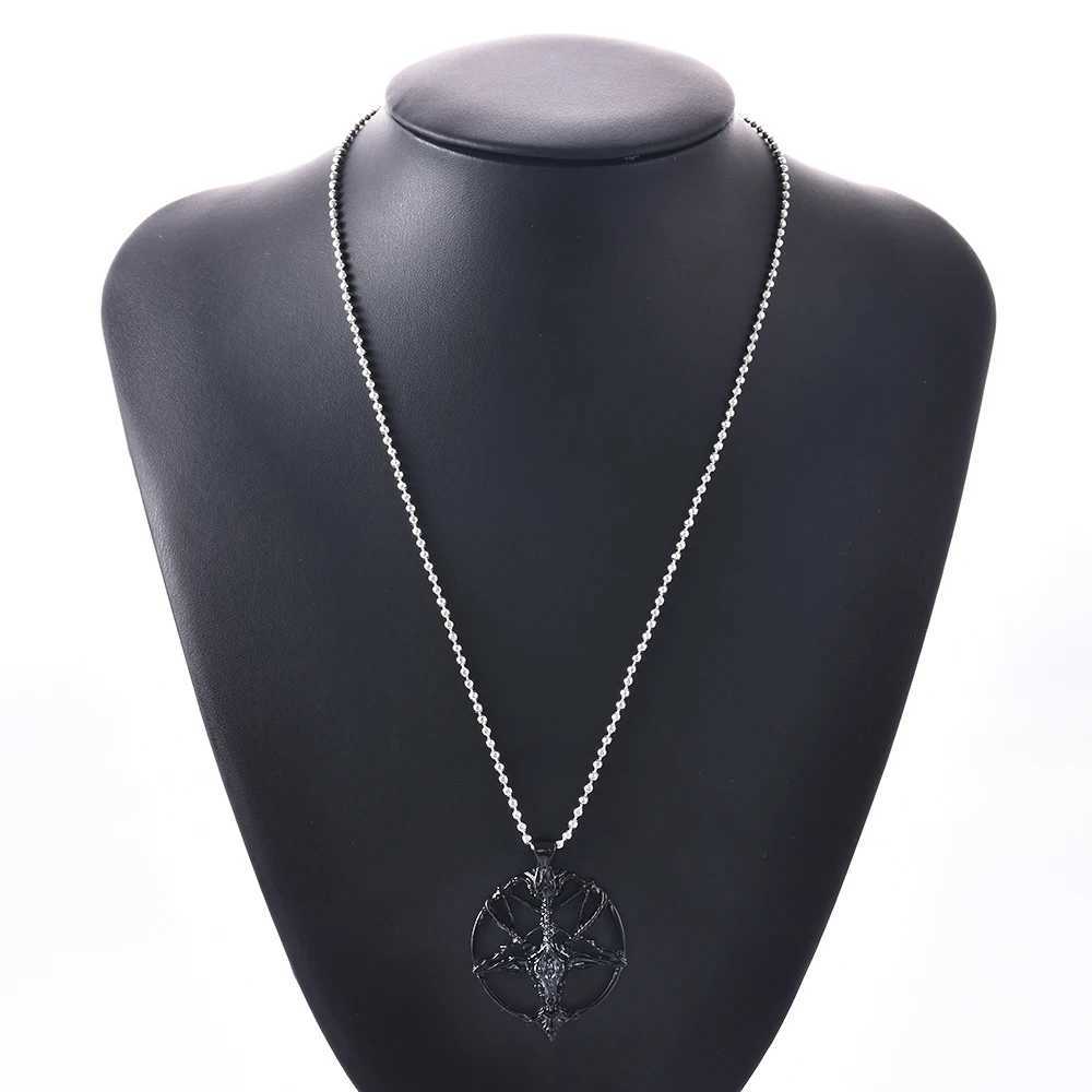 Vintage Pan God Skull Pendants Necklace Men Fashion Pentagram Goat Head Pendant Chain Unisex Luck Alloy Gothic Necklace JewelryXJ250121