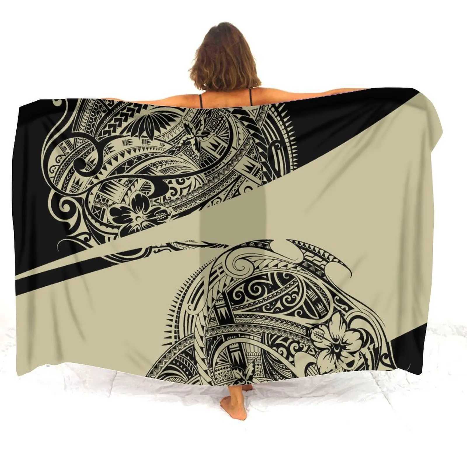 Polynesian Art Pattern Sarong Customized Seaside Resort Hotel Soft Comfort Sarong Customized Haian Fashion Beach Bikini Coat Sarong W250120