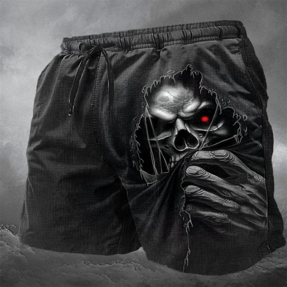 Summer Skull 3D Print Beach Shorts Mens Casual Fashion Board Male Swimming Trunks Kids Short Pants Man Swimsuit Clothing 250121