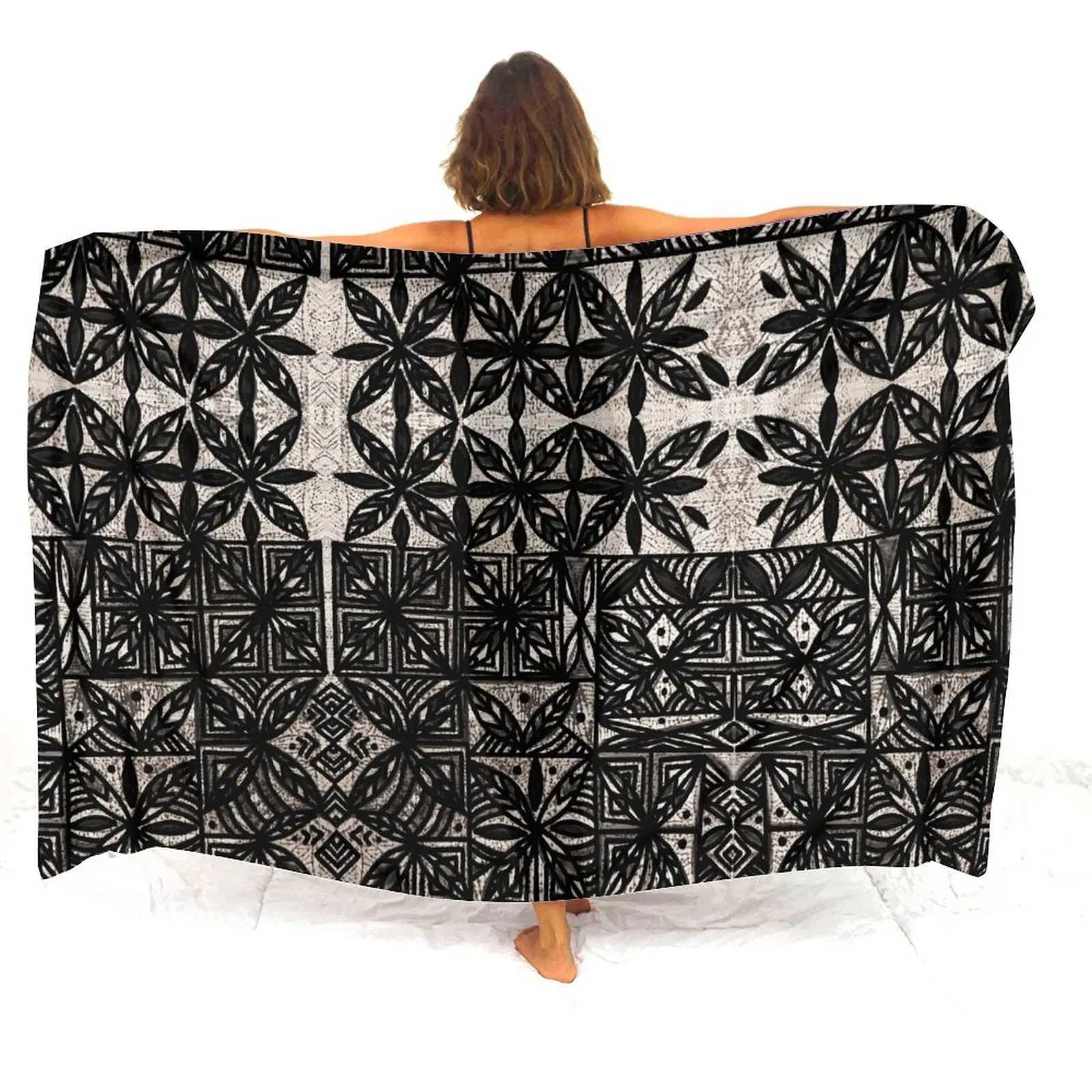 Soft fabric Sarong custom Polynesian tribal art printing womens elegant Shl beach party windproof Dr. Sarong W250120