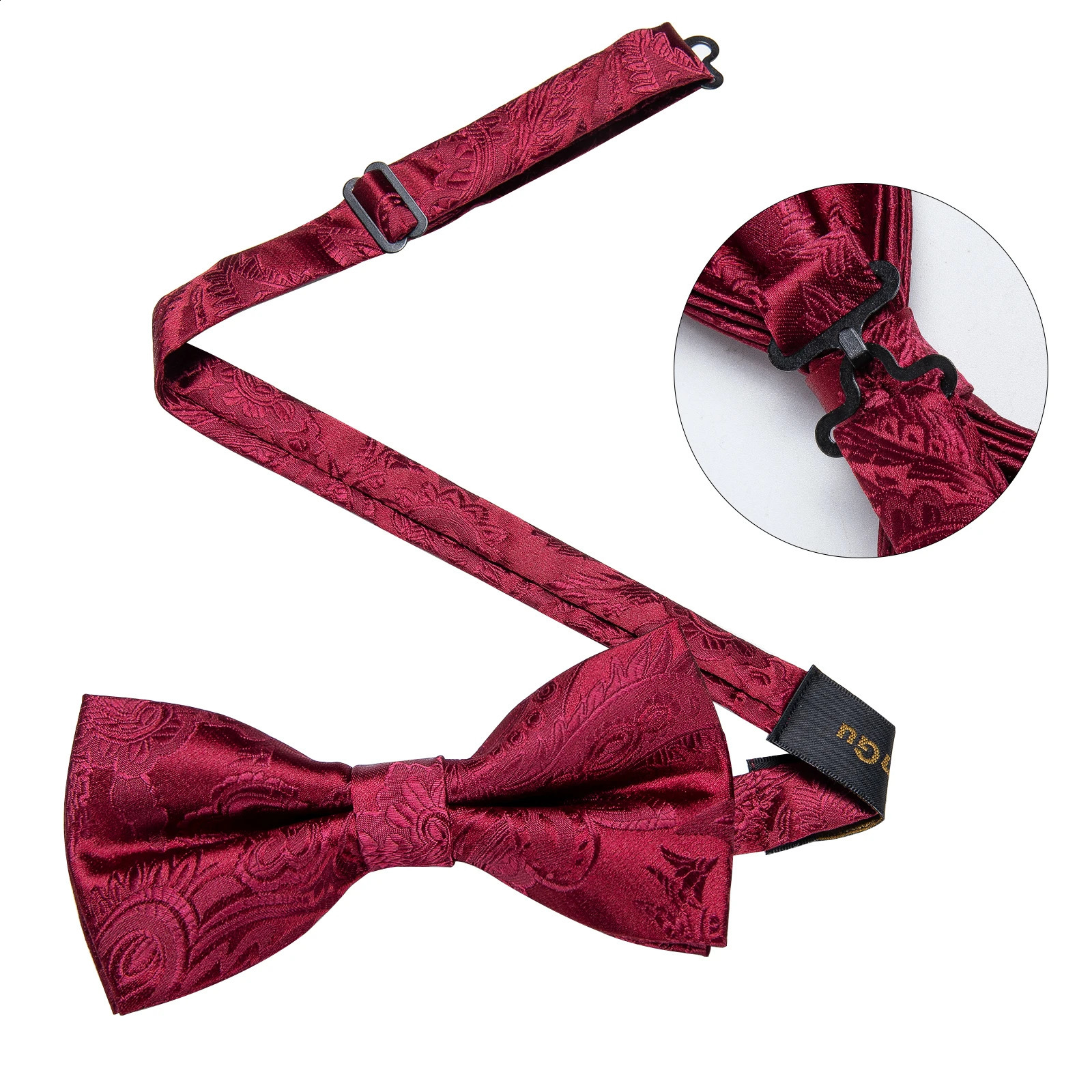 Wedding Bow Tie for Men Classic Red Pretied Bowtie Cufflinks Corsage Set Party Silk Butterfly Knot Gift Man Accessories 250118