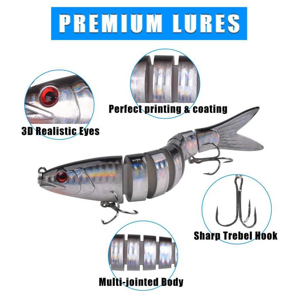 5Pcs 20g Multi Jointed Swimbait Fishing Lure Slow Sinking Bass Lures Swim bait Trout Crappie Walleye Pike Artificial BaitXJ250122