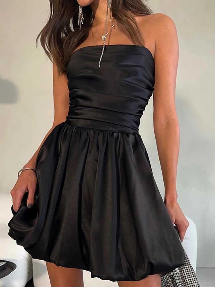 Womens Ele Directional Design Short Dresses New Sheath Solid Color A Hem mini DressesXJ250115