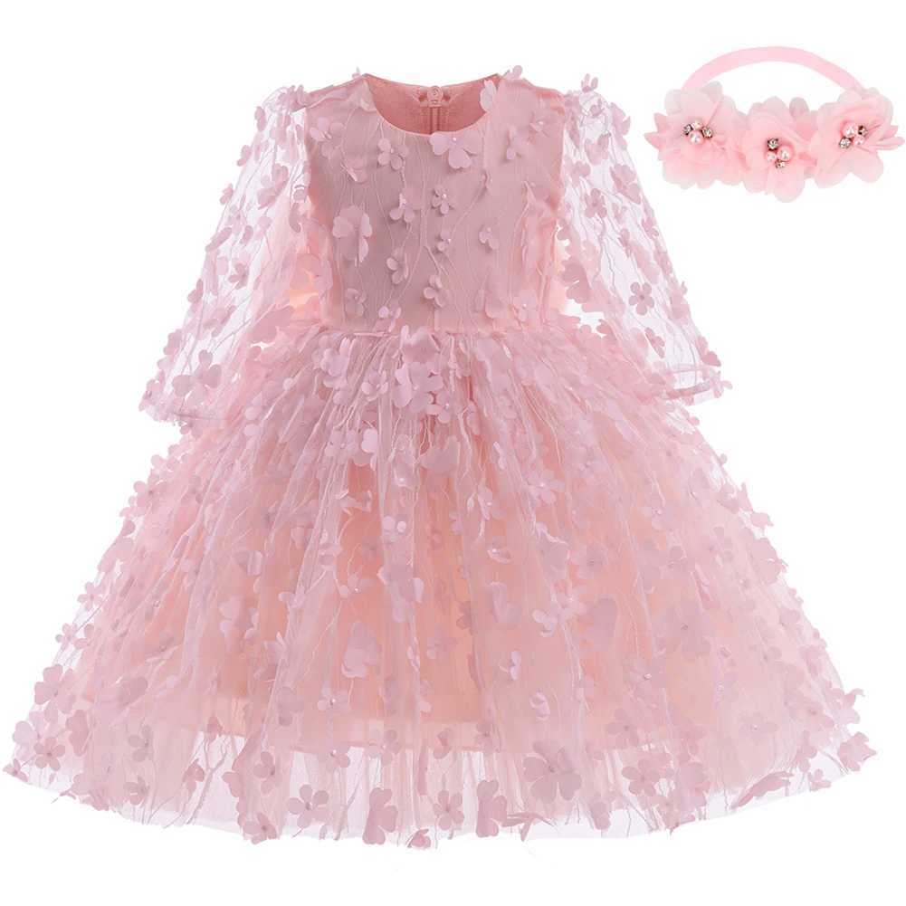 Newborn Baby Baptist Dress Bow Lace Princess Dress First Birthday Party Dress Carnival Ball Dress Baby Girl 0-2 Years X250203
