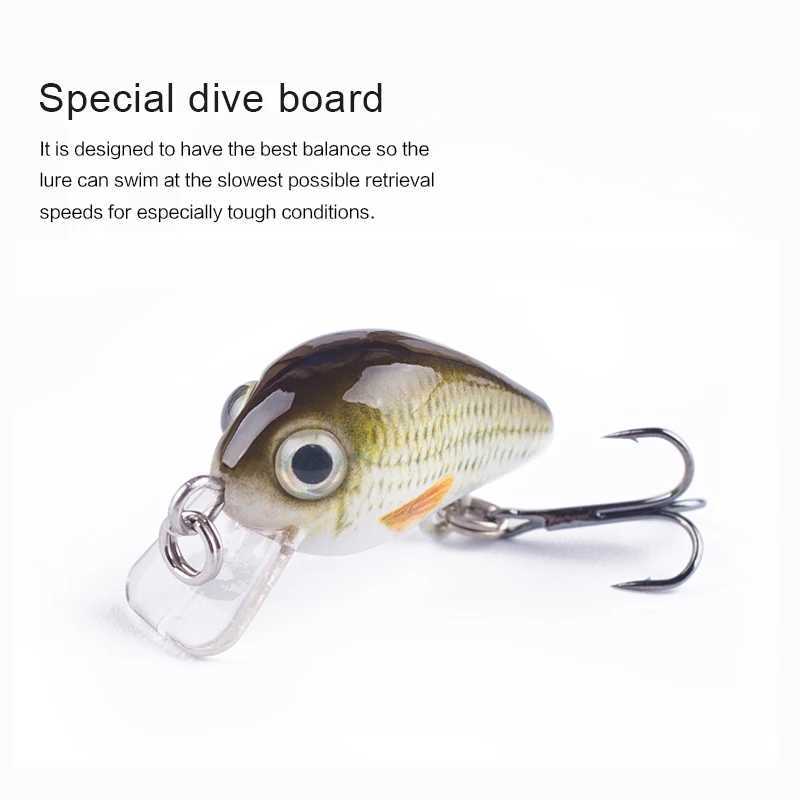 Hanlin 5pcs/Suit 28mm/1.5g Mini Fishing Lures Bionic Baits Artificial Hard Bait Wobblers Crankbait Perch Carp Fishing Pike BassXJ250122