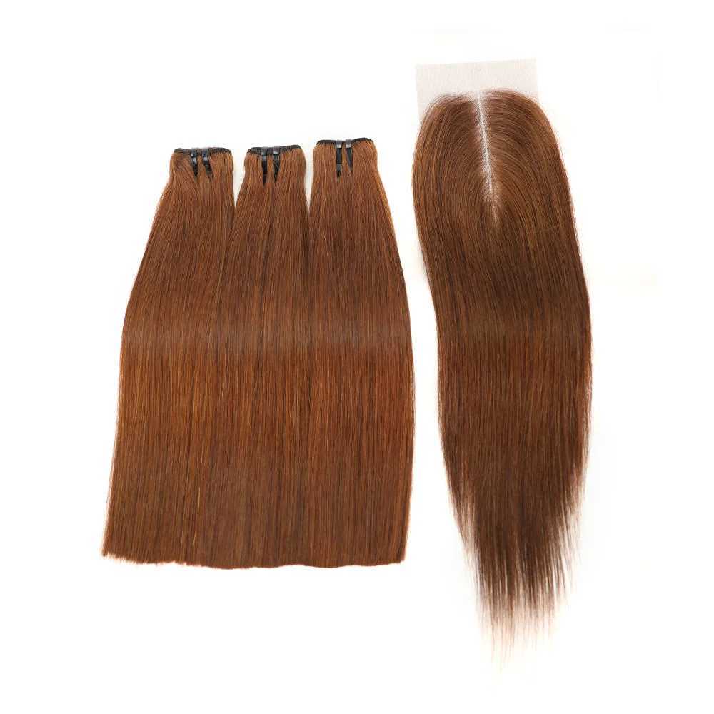 Honey Brown Bone Straight Bundles Vietnam Straight Human Hair 3 Bundles with Clo 12A Sdd Raw Hair Extensions Chocolate BrownXJ250120